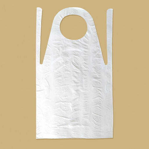 Avental Plástico Branco de Uso Único Tamanho M (Bolsas de 50 unidades)