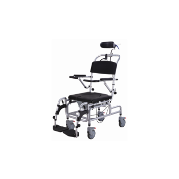 Cadeira Wc/Banho (Alumínio, c/apoio de cabeça  e rodas)