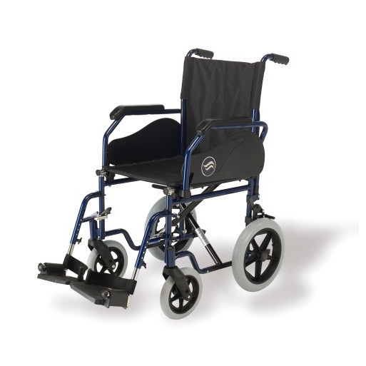Cadeiras de Rodas Manual Dobrável em Aço Azul - Breezy 90