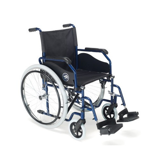 Cadeiras de Rodas Manual Dobrável em Aço Azul - Breezy 90